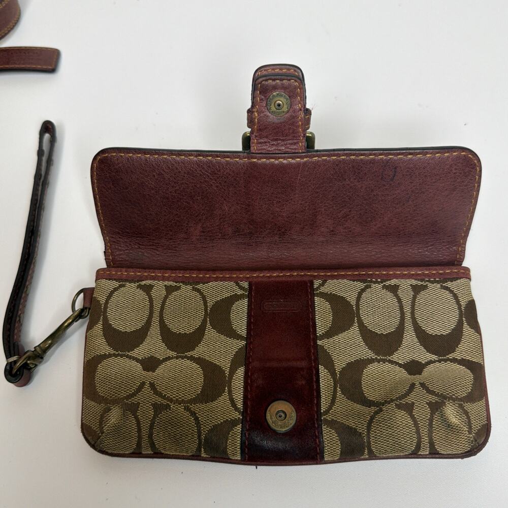VTG Y2K Coach Special Edition 2004 Fall Mini Bag Burgundy Leather With Wallet - Picture 16 of 16